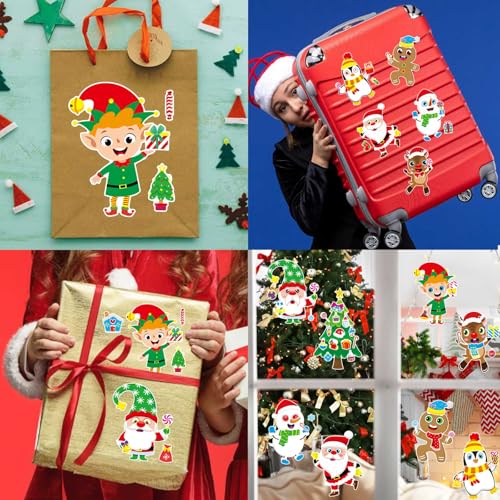 Christmas Mix and Match Stickers for Kids - Make Your Own Holiday Characters, 32 Sheets