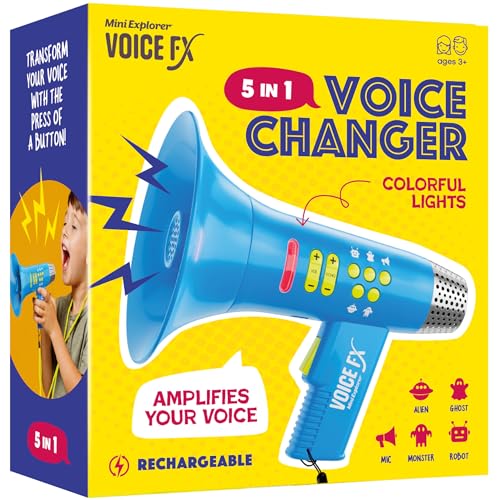 Mini Explorer 5-in-1 Kids Voice Changer Toy with Lights and Echo Control