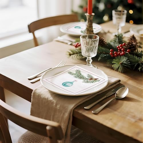 Wrapaholic 50 Pack Christmas Light Cocktail Napkins 5x5in 3-Ply