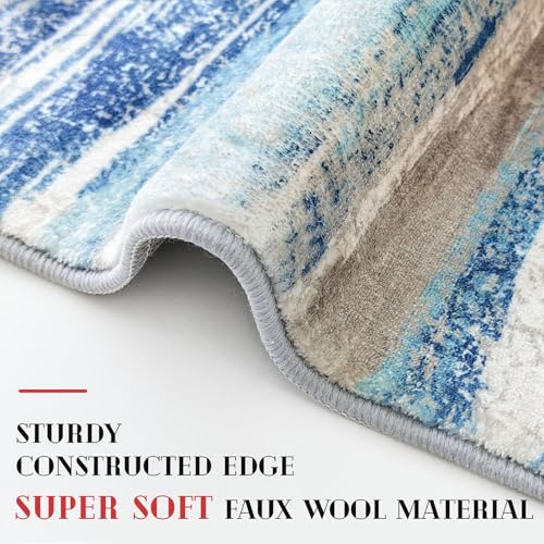 2x6 Washable Runner Rug, Non-Slip Abstract Hallway Carpet for Kitchen