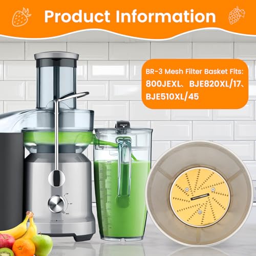 Juicer Mesh Filter Basket with Titanium-Coated Blades for Centrifugal Juicers