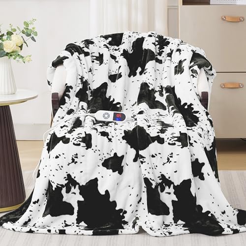 Electric Heated Throw Blanket, 50x60 Soft Sherpa Flannel with 6 Heat Levels