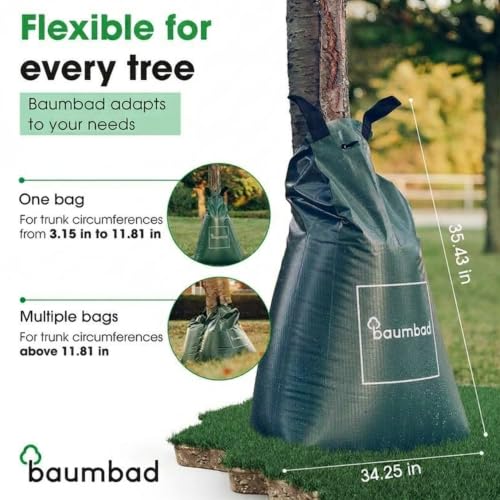 20 Gallon Slow Release Tree Watering Bag - UV Resistant Green PVC
