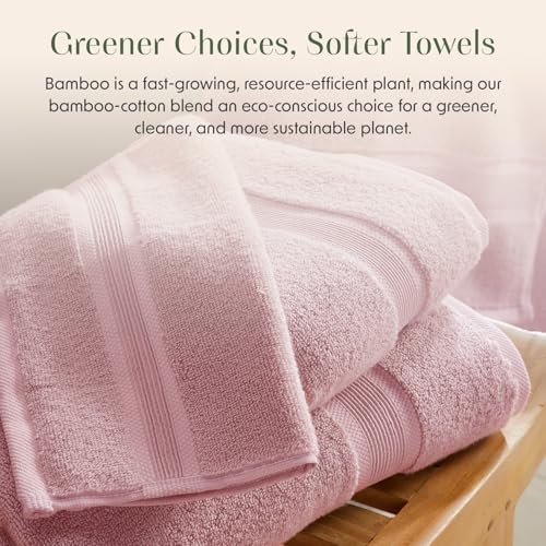 6-Piece Bamboo Rayon & Cotton Bath Towel Set - Ultra Soft & Absorbent