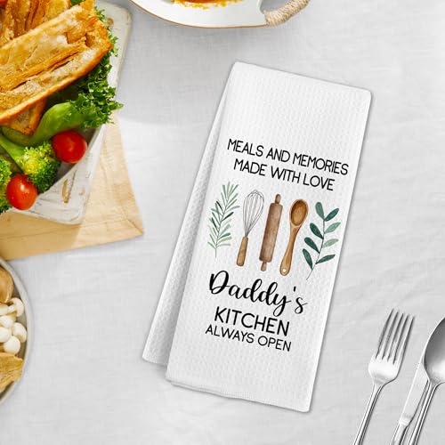 Gnmduw Daddy Gifts Kitchen Towels - Fathers Day Birthday Hand Dish Towel - 16x24 Inches from Daughter Son