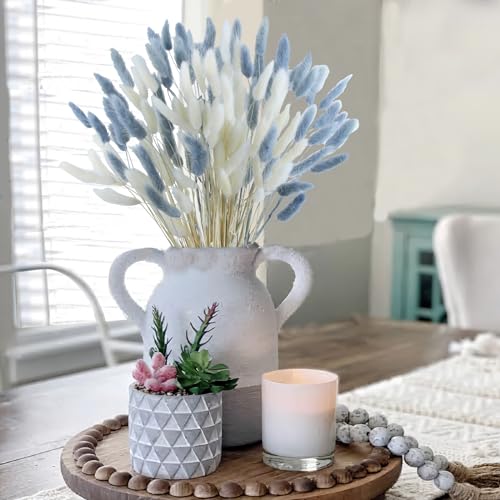 120pcs Dried Bunny Tails Flowers, 17-Inch Natural Lagurus Ovatus Stems