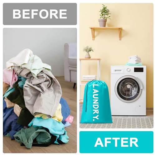 2 Pack Extra Large Laundry Bag, 24" x 36" Heavy Duty Drawstring Travel Sack