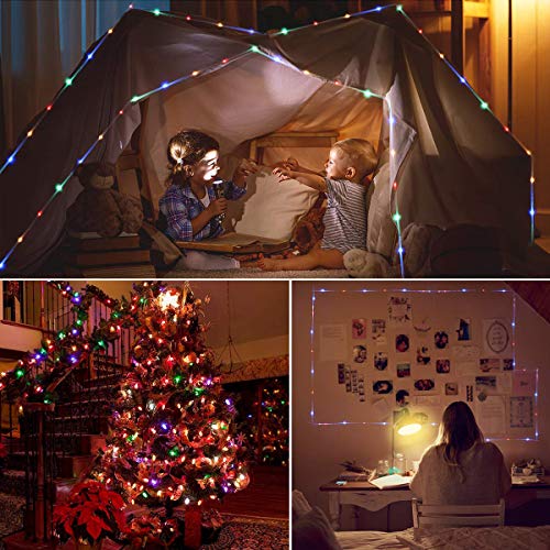 40ft LED Rope Lights, Battery Operated Fairy String Lights with Remote & Timer