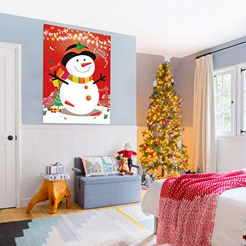 Snowman Nose Tag Game Set for Christmas Party - 80 Stickers & Accessories - Variation of Snowman
