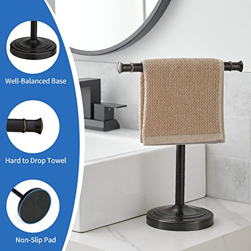 Oil Rubbed Bronze Hand Towel Holder Stand, 13-Inch Countertop Towel Rack