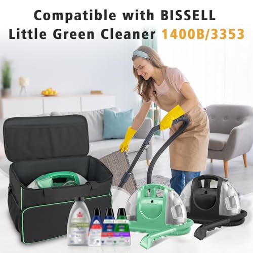 Portable Carpet Cleaner Storage Bag with Accessory Pockets, Black