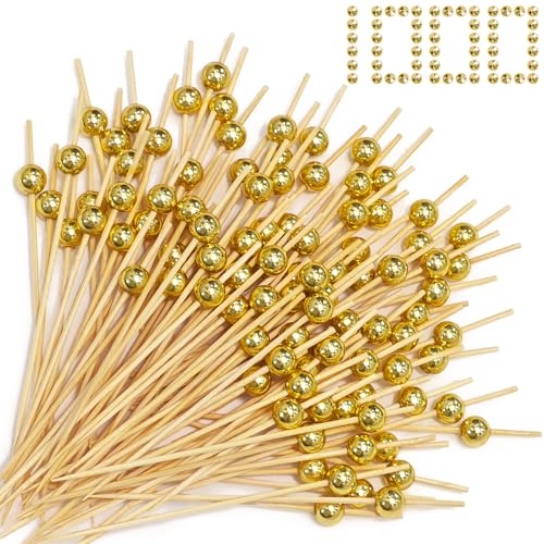 Gold Cocktail Picks 1000 Pieces - Elegant Appetizer Skewers for Drinks & Parties