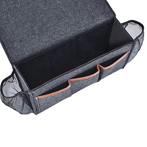Large Felt Bedside Caddy Organizer with 8 Pockets for Bed and Sofa