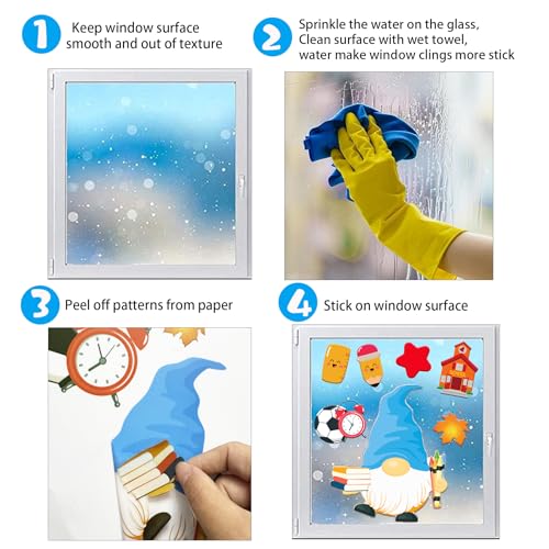 Back to School Window Clings Stickers - 90PCS Double-Sided Decor