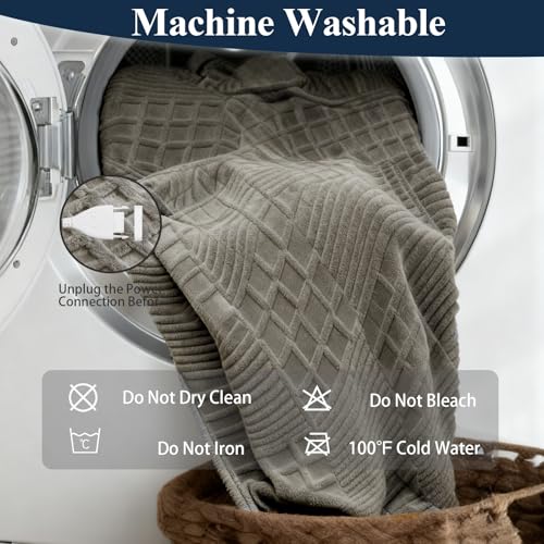 Electric Heated Throw Blanket, 50x60 Fleece Blanket with 12 Heat Levels