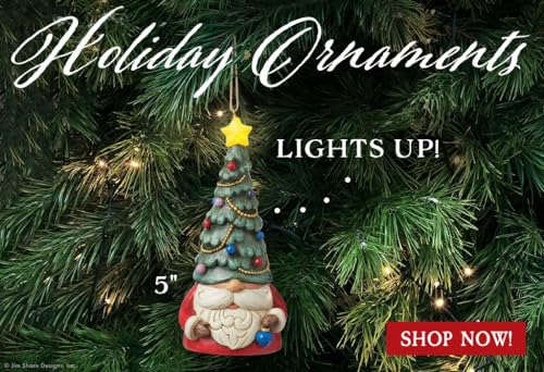 Jim Shore Heartwood Creek Gnome Christmas Ornament with LED Star Light, 5.12 Inch