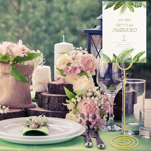 8.75-Inch Gold Table Number Holders - 30 Pack Place Card Stands for Events