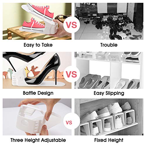 Adjustable Shoe Slots Organizer - 20 Pack Double Deck Space Saving Rack