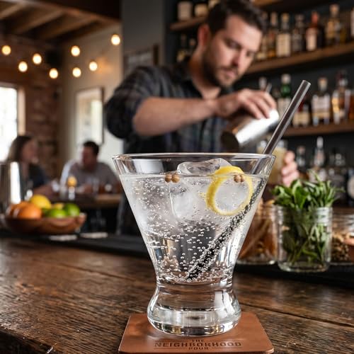 TrueCraftware 8 oz Heavy Base Clear Polycarbonate Cocktail Glass - Shatter-Resistant Drinkware