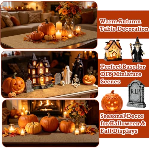 Halloween Village Landscape Mat - 39.4" x 15.7" Natural Coconut Coir Base
