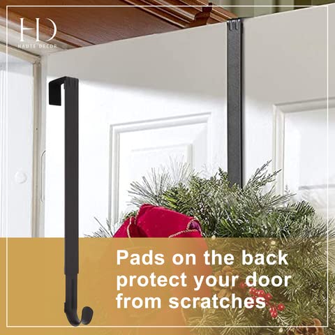 Adjustable Metal Over-the-Door Wreath Hanger (16.5"-25", 20 lb Capacity)