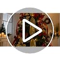Skasii 7FT Red Pop Up Christmas Tree with LED Lights - Fully Decorated