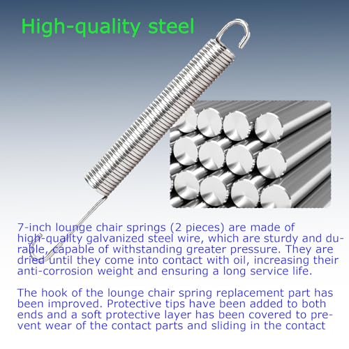 7-Inch Recliner Tension Springs Replacement - Heavy-Duty Stainless Steel (2-Pack)