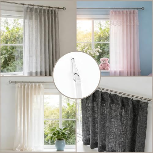 17-Inch Invisible Acrylic Curtain Pull Wand Set - 2 Pack