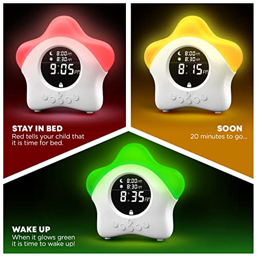 Kids Sleep Trainer Clock with Night Light and Alarm for Toddlers