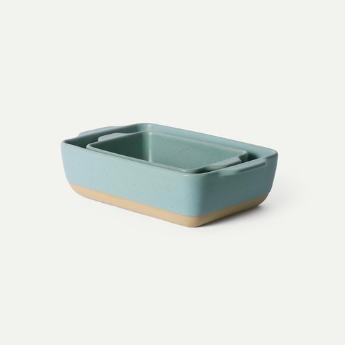Mora Ceramic Baking Dishes Set of 2 | Versatile Casserole & Loaf Pans - 7x11 in Porcelain Bakeware