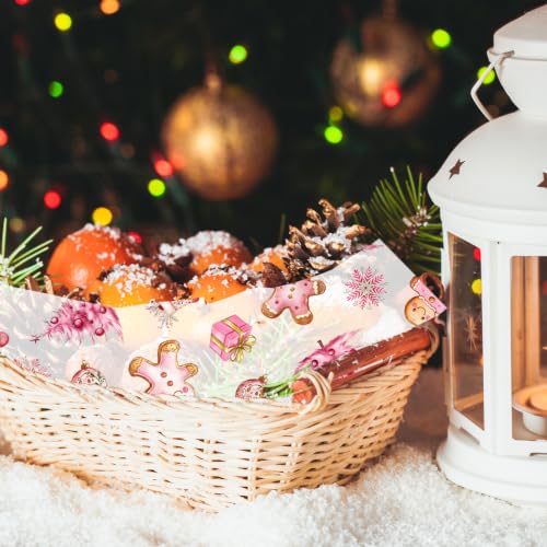 WorldBazaar Pink Christmas Wax Paper Sheets 100 Pcs - 8.7 x 9.6 in