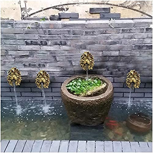 Lion Head Wall Fountain Decor - Resin Outdoor Water Spout, 2 Pack