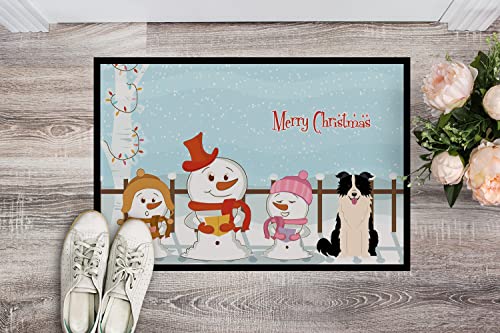 Merry Christmas Border Collie Doormat - Indoor Outdoor Rug 24x36