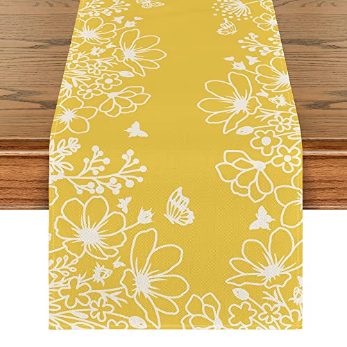 Artoid Mode Yellow Bloom Table Runner 13x72 Inch - Home Decor