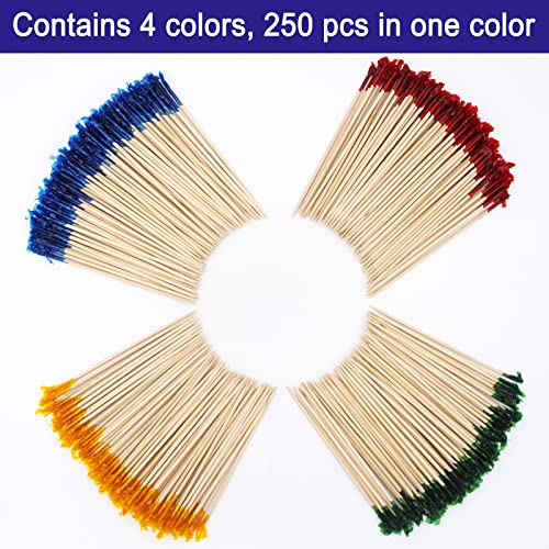 Blue Top 1000pcs Frill Toothpicks 4 Inch Cocktail Picks for Fruit & Appetizers