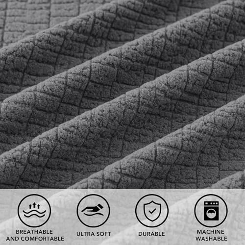 Queen Futon Mattress Cover - Machine Washable Zipper Design, Grey