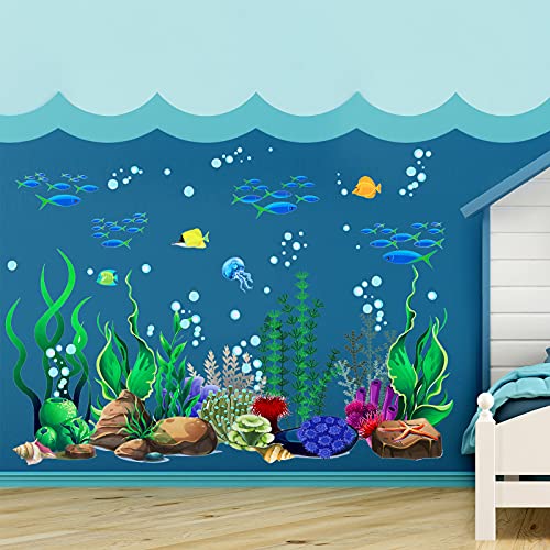 Underwater Ocean Wall Decals - 95 Piece Coral Reef & Sea Life Sticker Set