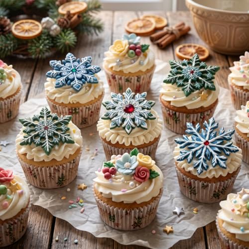 MINFEIDMS Christmas Snowflake Silicone Mold Style I – Winter Fondant & Chocolate Candy Mold
