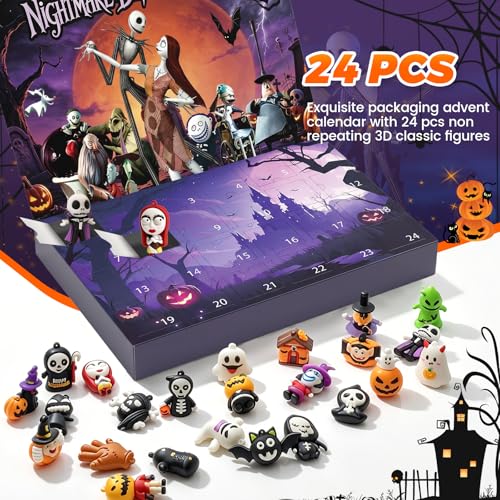 24 Day Halloween Advent Calendar with Mini Horror Collectible Figures
