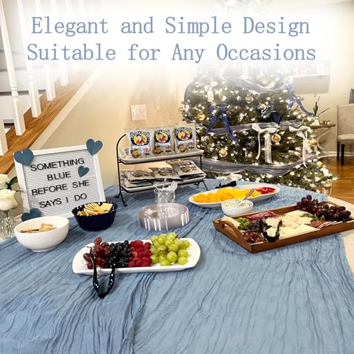 4-Pack Dusty Blue Cheesecloth Table Runners, 20 x 120 Inch Gauze Boho Decor