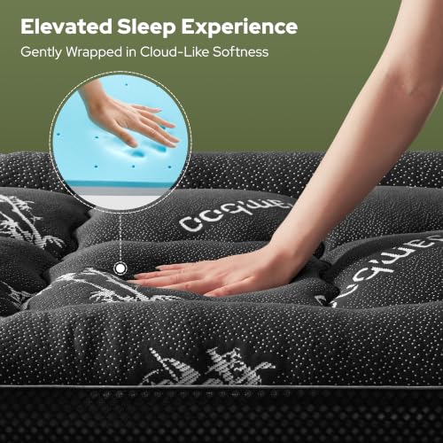 BEDLORE 4 Inch Twin XL Memory Foam Mattress Topper - Cooling Gel & Pillow Top