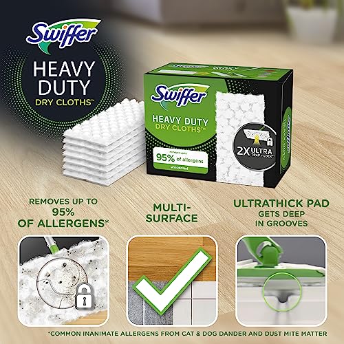Heavy Duty Dry Sweeping Cloth Refills for Floor Cleaning, Unscented - 32 Count