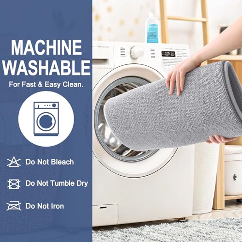 OLANLY Memory Foam Bathroom Rug 30x20 Soft Absorbent Bath Mat Grey