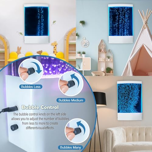 31.5-Inch LED Bubble Wall Fountain – Color-Changing Sensory Water Feature