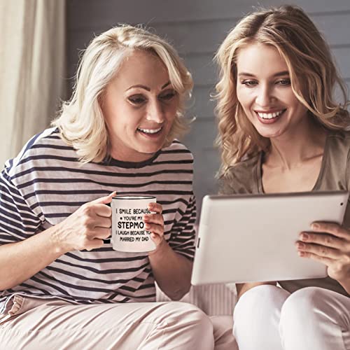 Maustic I Smile Because You Are My Stepmom 11 Oz White Coffee Mug - Gift from Daughter/Son