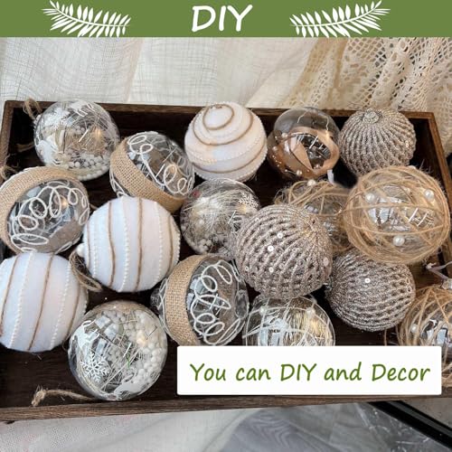 20PCS 80mm Clear Fillable Ornaments, Shatterproof Acrylic Baubles for DIY Crafts