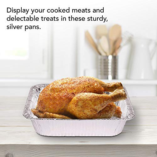 9x13 Disposable Aluminum Foil Pans (30 Pack) - Half Size Deep Steam Table Trays
