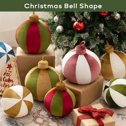 Ashler Green Bell-Shaped Velvet Holiday Pillow 8.5x8.5 Inch Christmas Decor