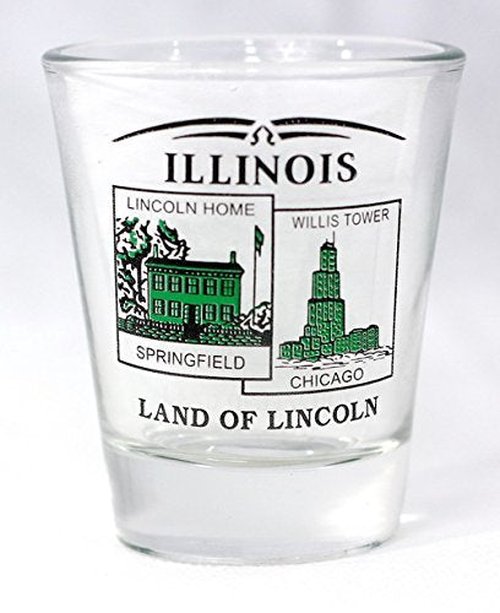 World By Shotglass Illinois State Scenery Green New Shot Glass