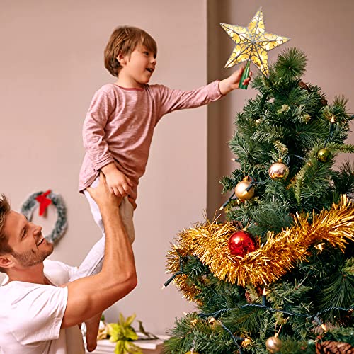 3D Lighted Christmas Star Tree Topper - 9.5 Inch Double Sided Star